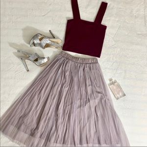 NWOT Rue21 Dusty Purple Pleated Midi Skirt